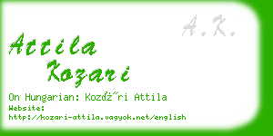 attila kozari business card
